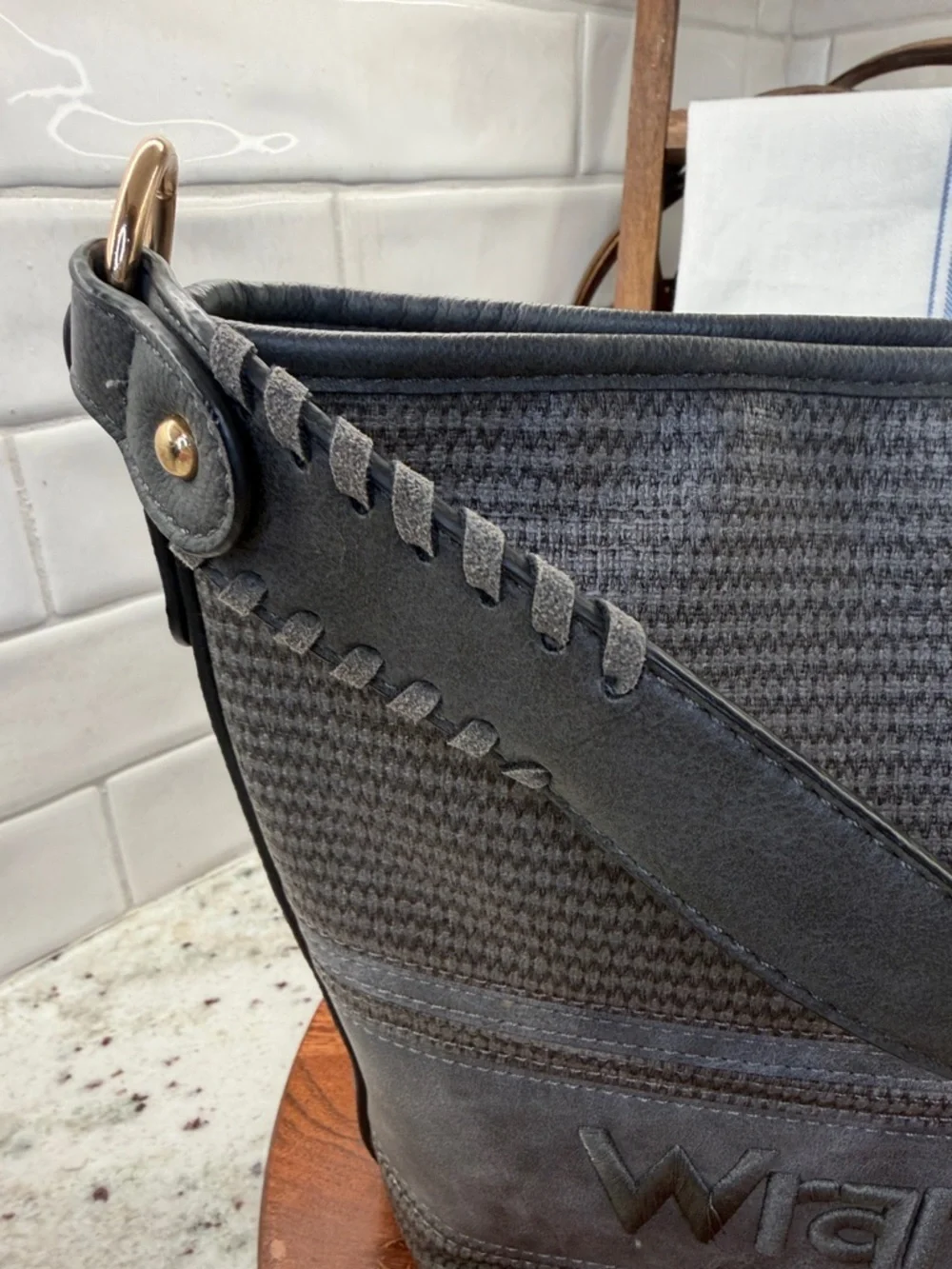 Wrangler Charcoal Hobo Bag